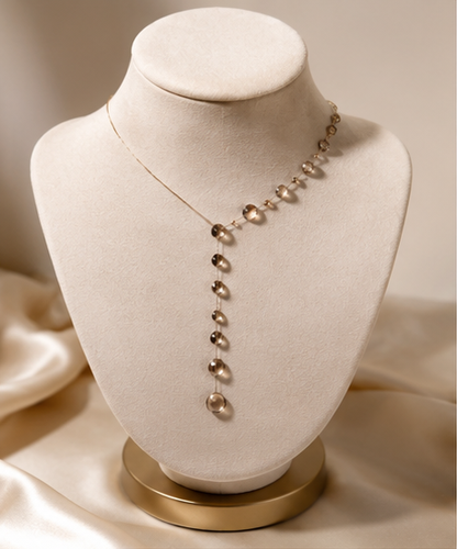 Crystal Drop Lariat Necklace