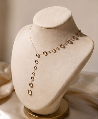 Crystal Drop Lariat Necklace
